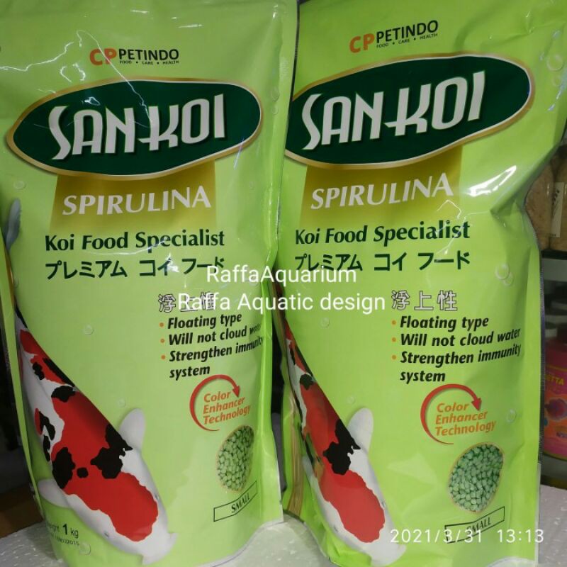 San Koi Spirulina 1kg Sankoi S Pakan Pelet Ikan Koi
