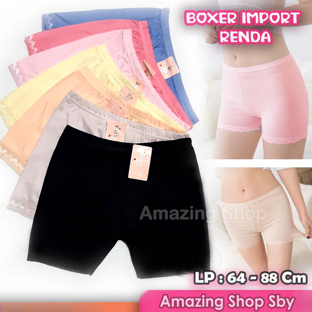 Boxer Wanita Remaja Vivian Renda Cantik | Celana Pendek Short Lace Import Murah AMAZING SHOP Surabaya