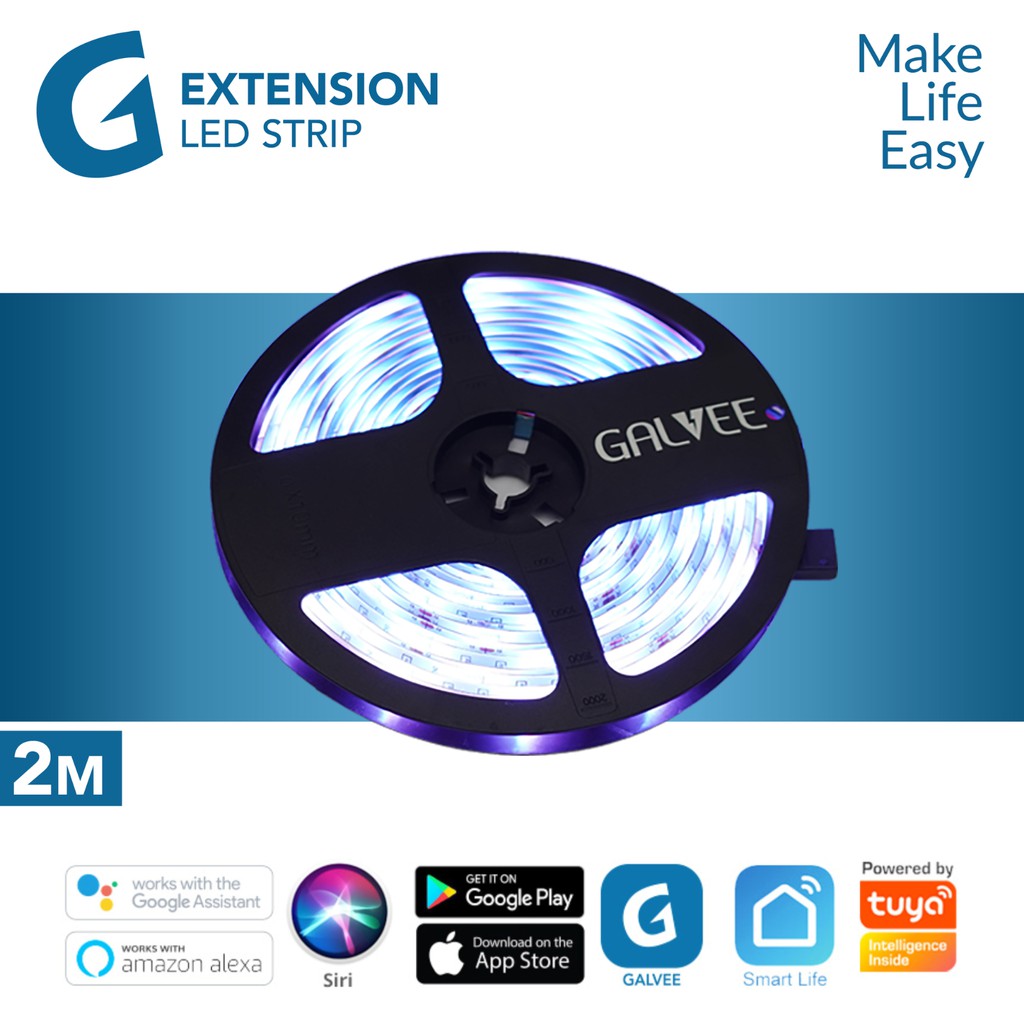 GALVEE Smart Led Strip Extension RGB 2M 2 Meter Wifi For Automation