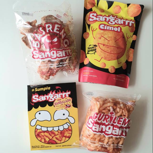 

Paket Cemilan Spicy Lover Serba Pedas Sangarrr (Gurilem, Basreng, Sumpia, Cimol)