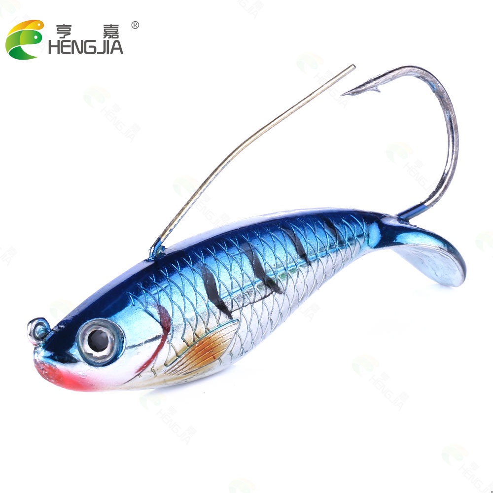 Hengjia 5pcs / Lot Umpan Pancing Tiruan Bentuk Ikan Vib 8.5cm / 21g Dengan Kail Tunggal