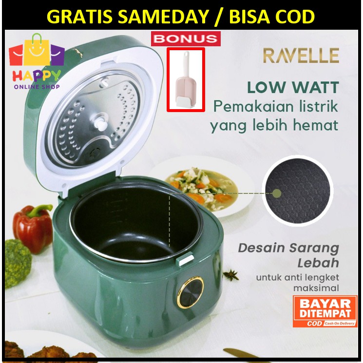 RAVELLE Low Carb Rice Cooker - Rice Cooker Low Carbo - Rendah Gula atau Karbo