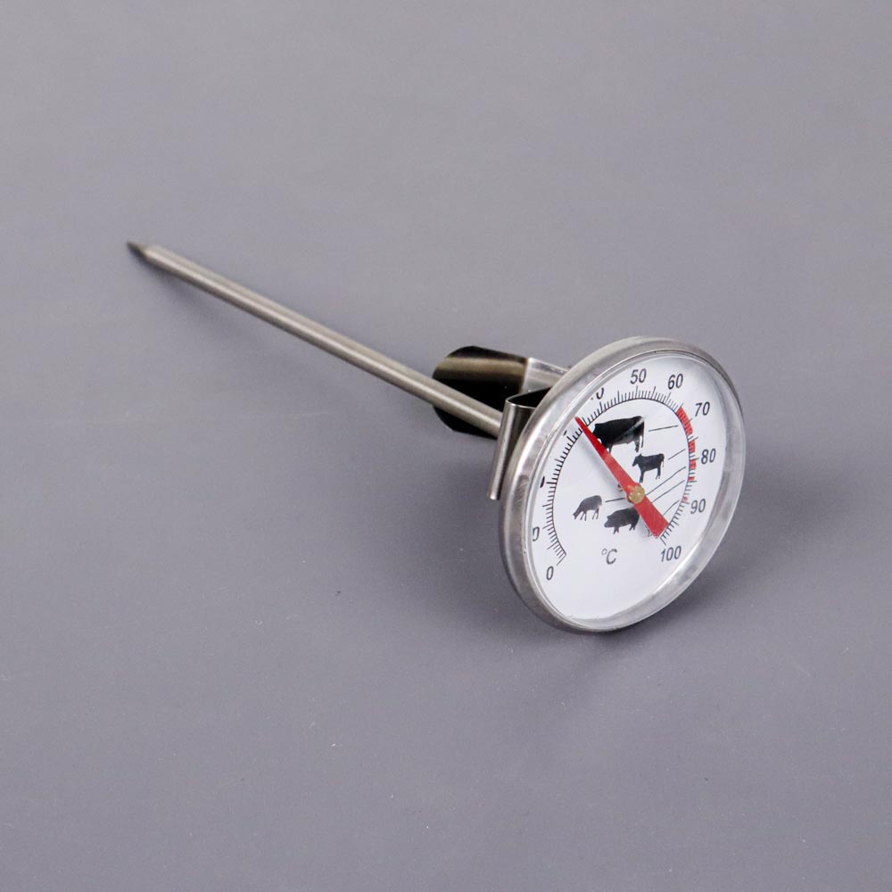 BBQ Food Thermometer Meat Gauge Instant Read Probe - Silver - 7RHR01SV