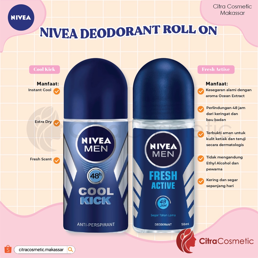 Nivea Deodorant Roll On | 25 | 50 | Men | Women | Whitening Pearl Beauty Silk Touch Hijab