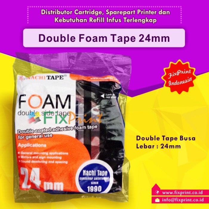 Double Foam Tape 24mm  Double Tape Busa Perekat Merekat Kuat  Tools Modif Printer Isolasi