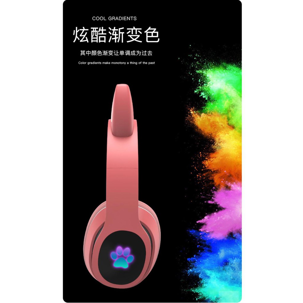 Cat Ear Headphone Wireless Bluetooth L400 LASER 7COLOR LIGHT LED