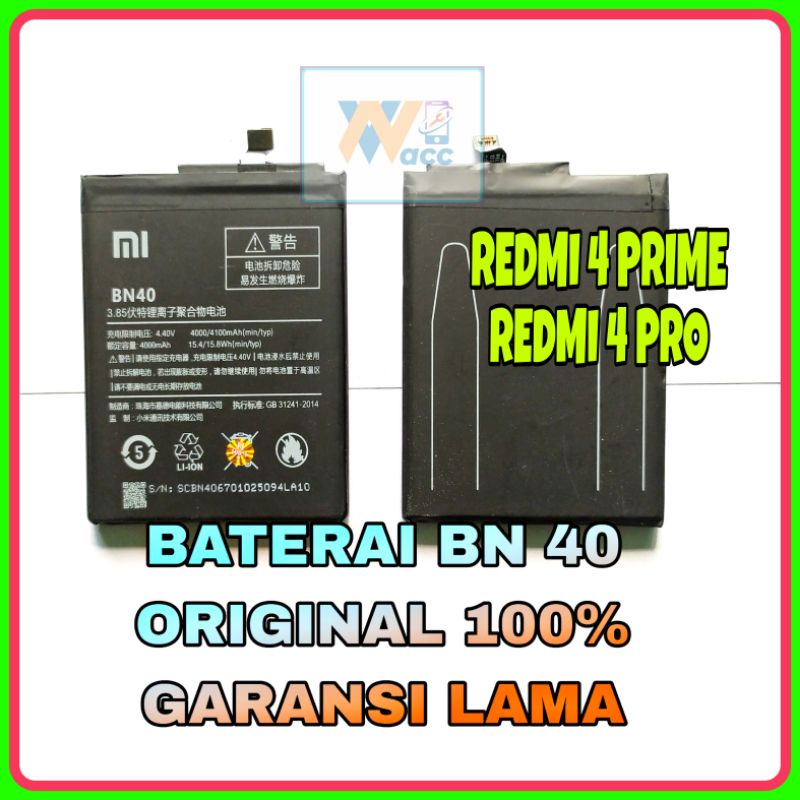 Baterai xiaomi bn 40 / batre xiaomi bn40 / baterai redmi 4 prime /batre redmi 4 prime / baterai redm