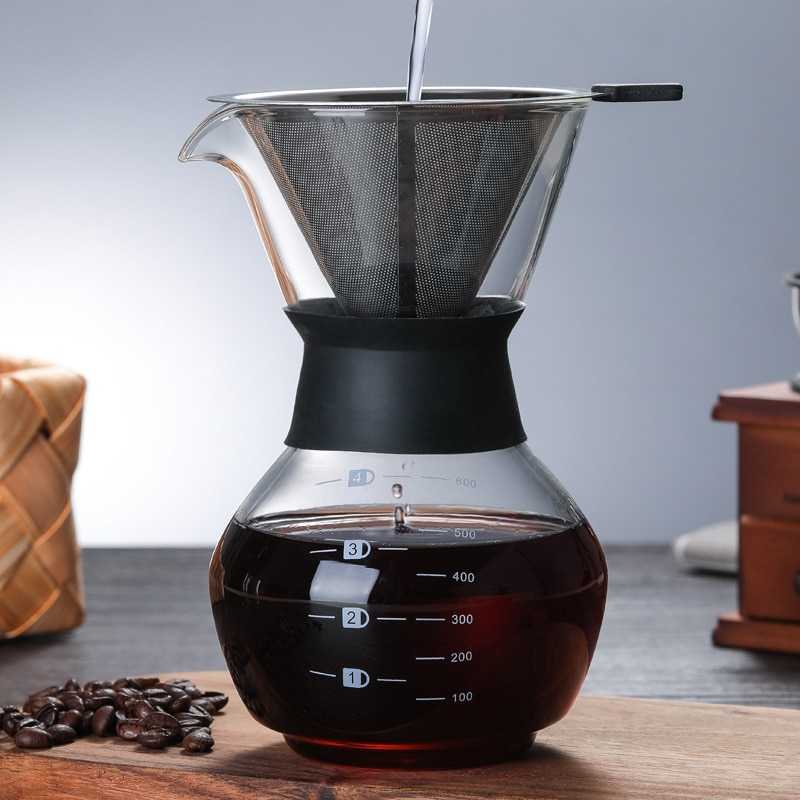 Chemex Coffee Server Kaca Dripper Pot Silicone Neck Pour Over Drip Kopi Manual Brew Teko V60