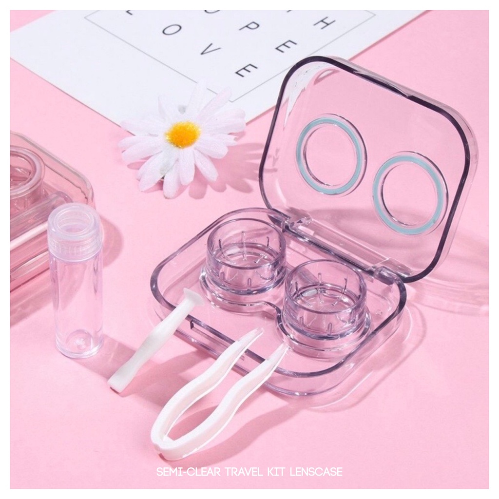 MIKHAYLOVESHOP Semi Clear Travel Lenscase Kit | Tempat Softlens