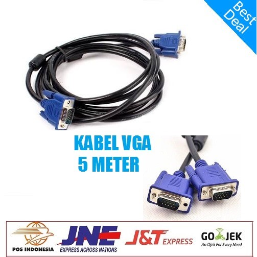 KABEL VGA 5 meter MONITOR MALE TO MALE KONEKTOR