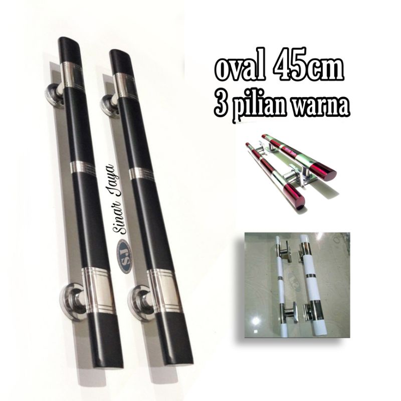 Handle Pintu rumah oval 45cm / gagang Tarika Pintu rumah / Pegangan Pintu rumah minimalis stainles