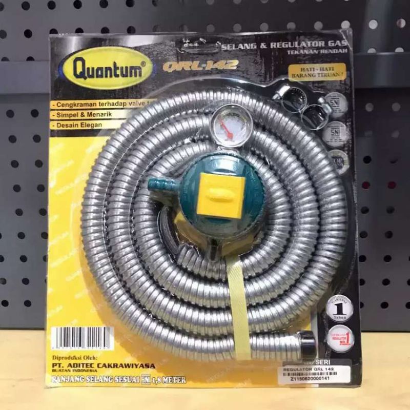 QUANTUM REGULATOR DAN SELANG GAS QRL142 / QRL 142 [1.8M][SNI]