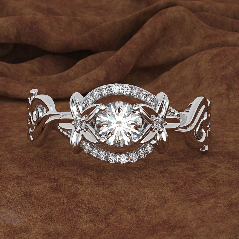 Cincin Emas 18k Desain Bunga