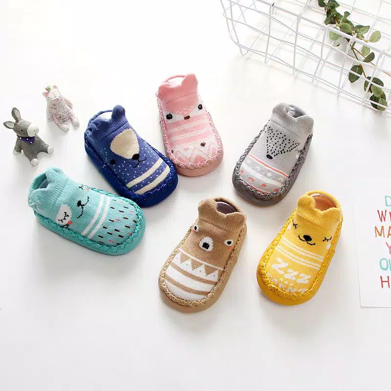 Prewalker Bayi Anti Slip - Sepatu Kaos Kaki Anti Slip - Sepatu Kaus Kaki Bayi - Sepatu Moccasins