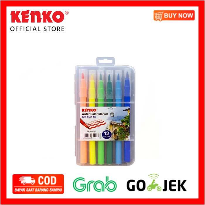 

(BISA COD) KENKO 12 COLOR SOFT BRUSH MARKER