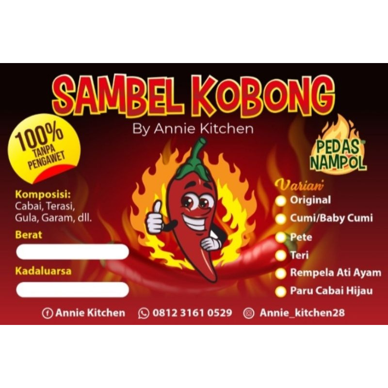 

SAMBAL KOBONG cumi/tuna/udang/ampela ati/paru sapi/teri