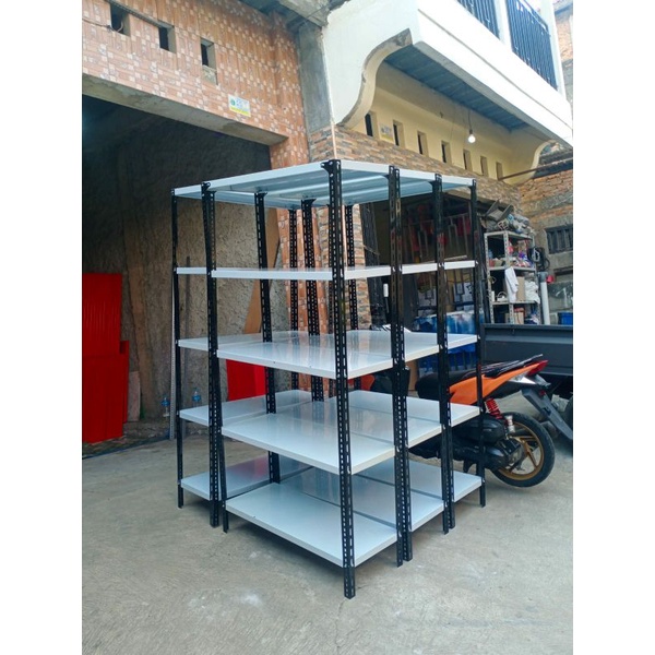 Rak Besi siku lubang rak arsip rak toko serbaguna rak laundry banyak ukuran dan warna