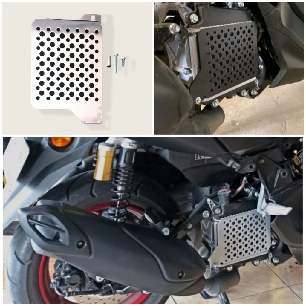 TUTUP COVER RADIATOR CNC NMAX LEXI AEROX ALUMINIUM PLUS BAUT BOSHING COVER RADIATOR MOTOR YAMAHA