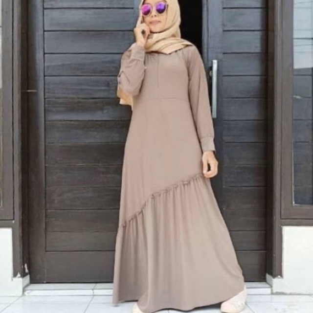 MILEA Maxy - Gamis Jersey Rempel Miring / Susun Miring Busui+saku / R.13 - 093-5003