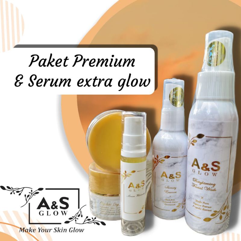 A&S Glow Paket Premium+Serum BPOM Original 100% Glowing Pencerah Wajah Penghilang Flek Hitam