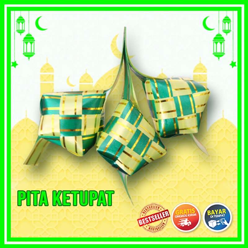 

pita ketupat spesial idul fitri hijau kuning / warna warni