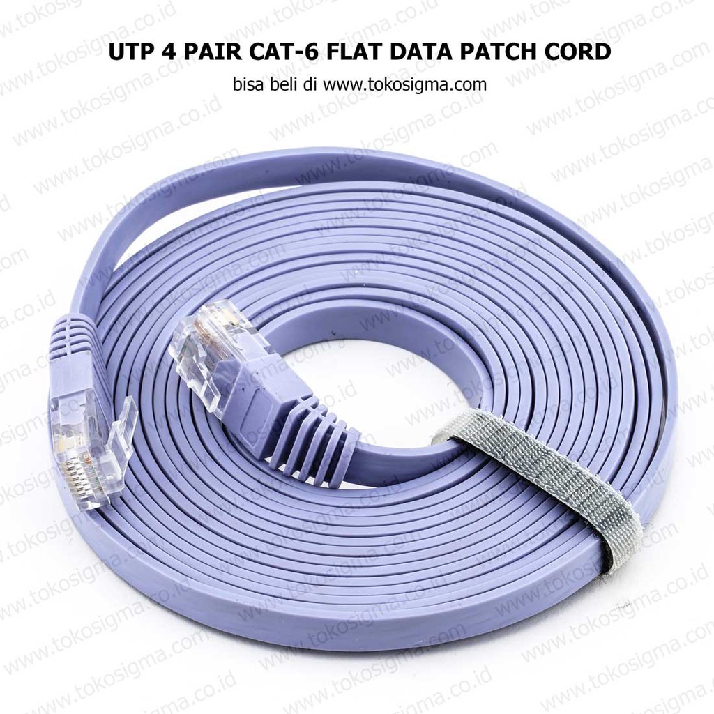 KABEL LAN 3 Meter ETHERNET RJ-45 PACTH CORD CAT-6 FLAT BLUE