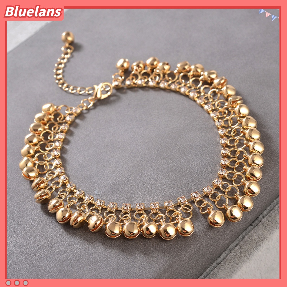 Bluelans Vintage Women Rhinestone Bell Tassel Anklet Foot Chain Bracelet Jewelry Gift