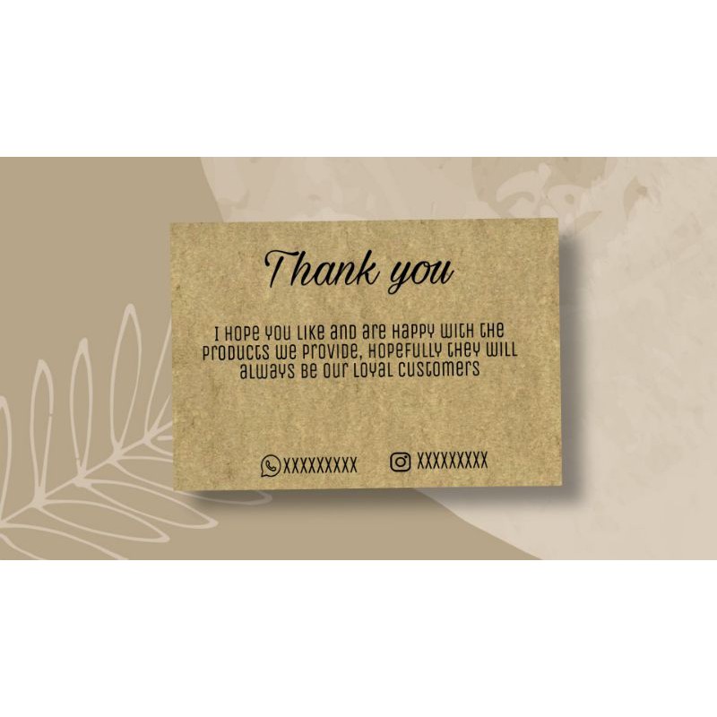 Thank You Card Aesthetic | Thank You Card Kraft
