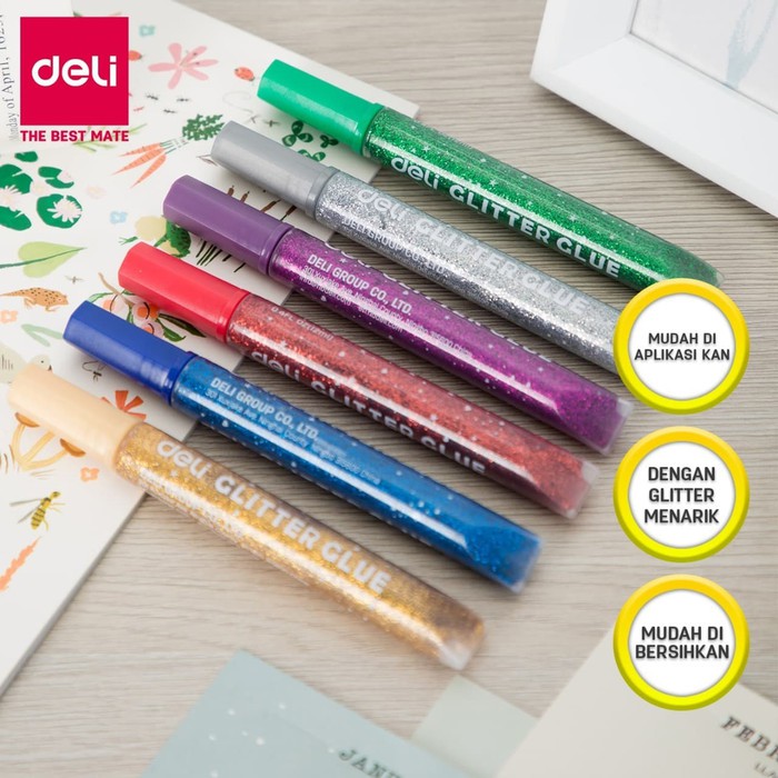 

Deli EA71101 Classic Glitter Glue 12ml 6C / Lem Glitter isi 6