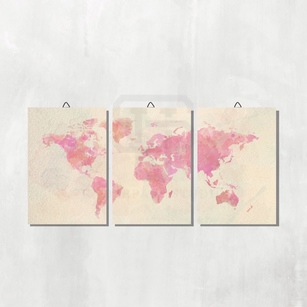 Hiasan Pajangan Dinding MDF Walldecor Map Dunia