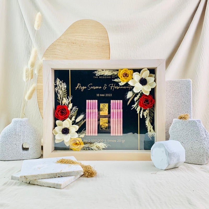 KADO PREMIUM WOODEN FRAME UNTUK PERNIKAHAN/ULTAH/WISUDA/ANNIVERSARY/IBU/AYAH/BAYI-7
