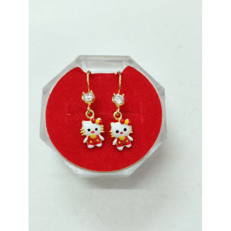 ANTING ANAK GANTUNG HELLOKITY CAT ( PERAK 925 ) LAPIS EMAS 24K