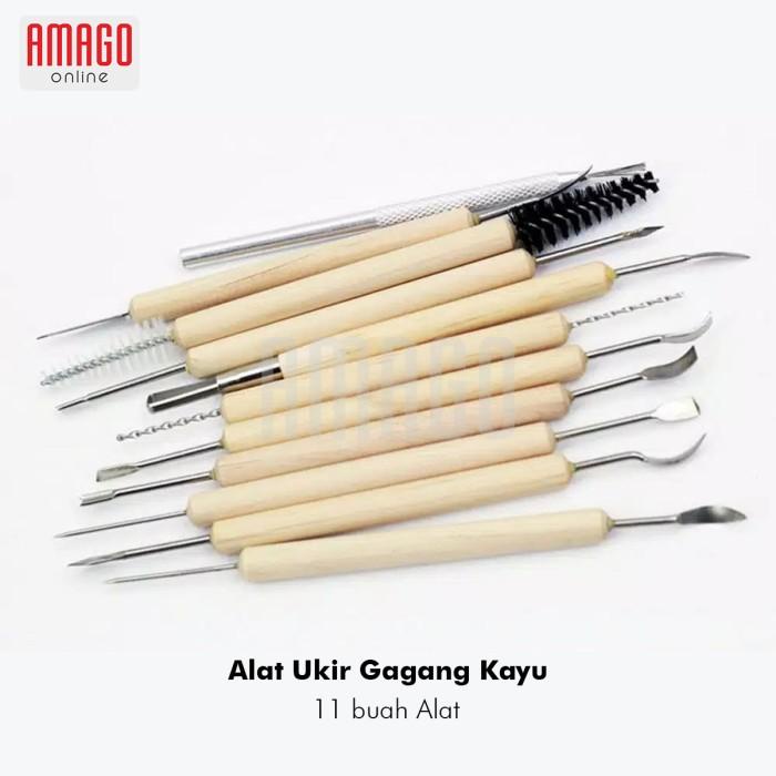 

Clay Pottery Tools - Alat Ukir Clay Tanah Liat Tembikar -Pegangan Kayu