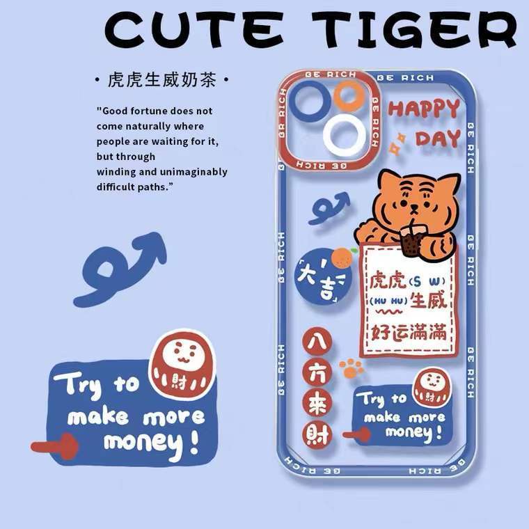 Soft Case Silikon TPU Desain Harimau Untuk Iphone 13 Pro Max / 12 / 11 / XS / XR / X / 8 / 7 / 6 Plus Mini SE 2020