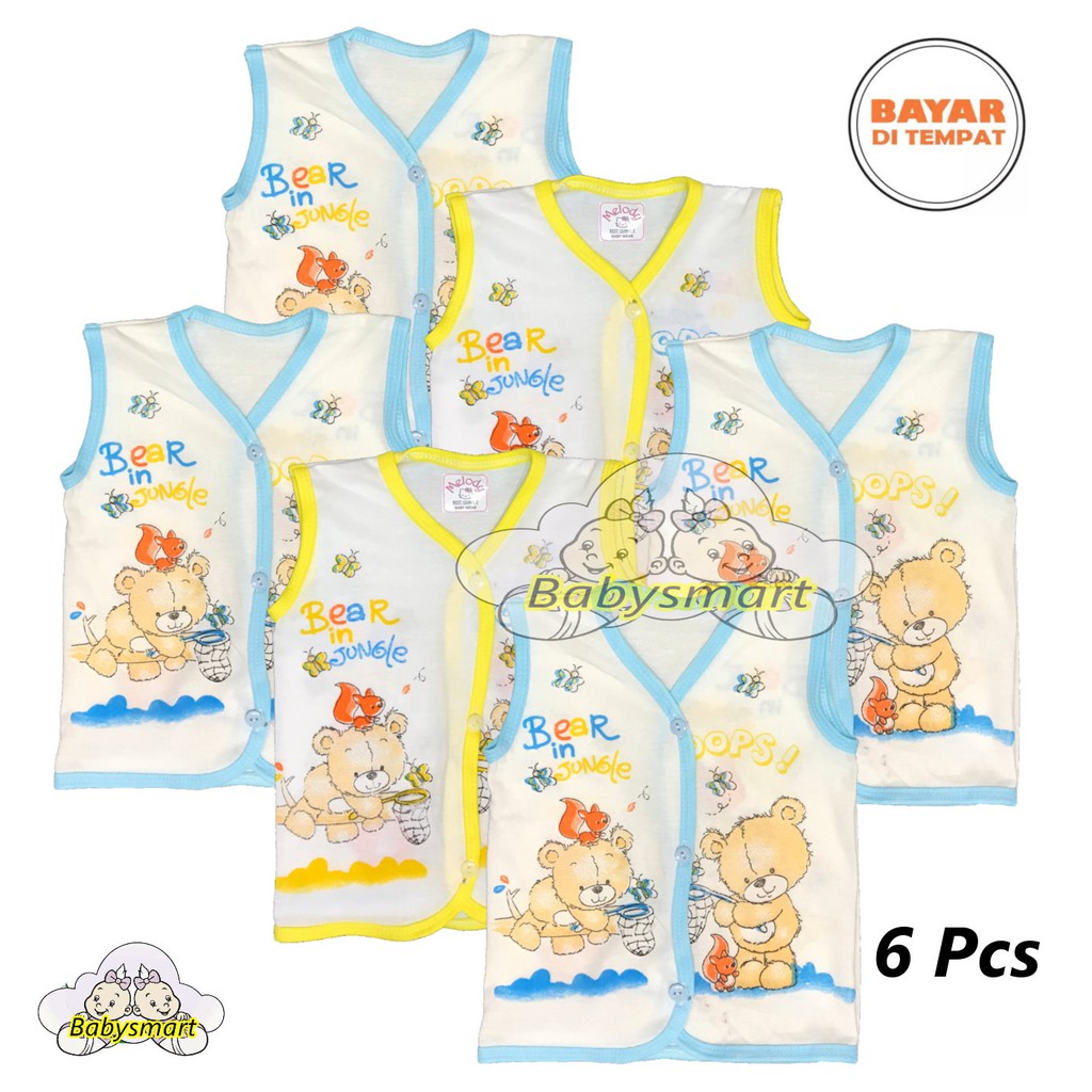 Babysmart - MELODY ... 6 pcs BOY Baju Bayi Buntung /Newborn umur 0-3 bulan