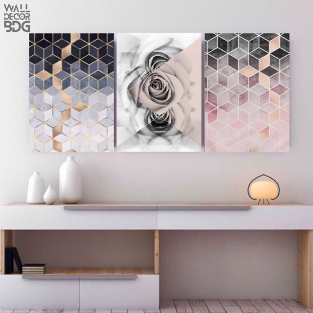 Walldecor abstrak  hiasan  dinding murah poster art pajangan 