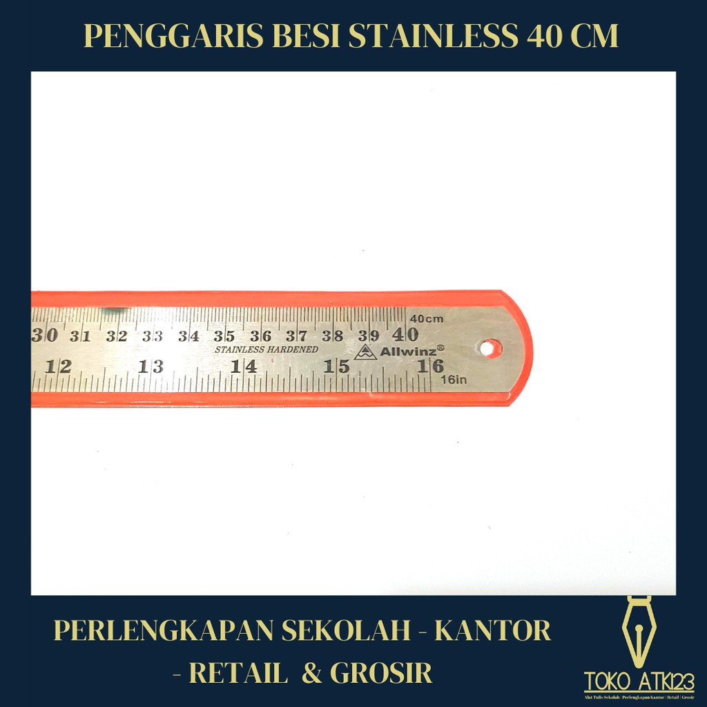 Penggaris Besi Stainless 40 cm