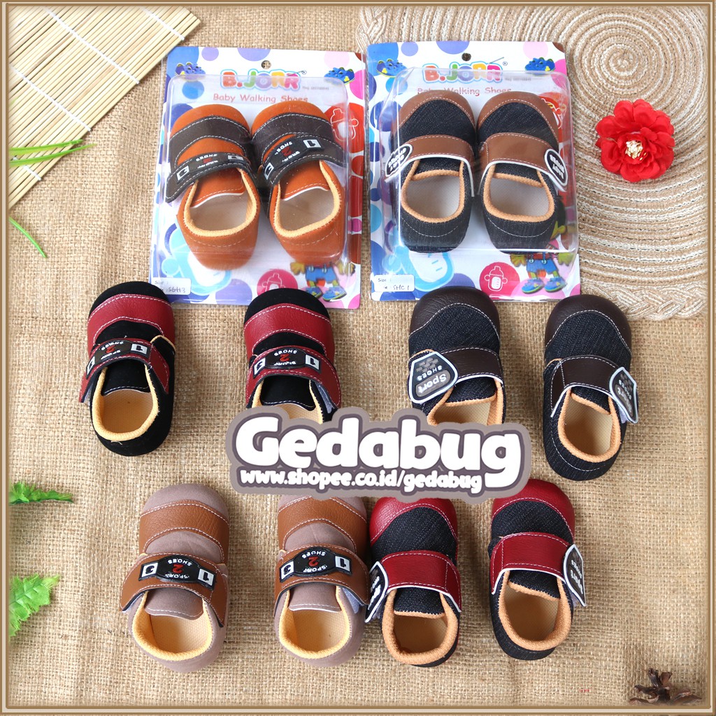 Sepatu Bayi Bjorr Prewalker Laki Laki umur 2 - 14 bulan Baby Walking Shoes - gedabug