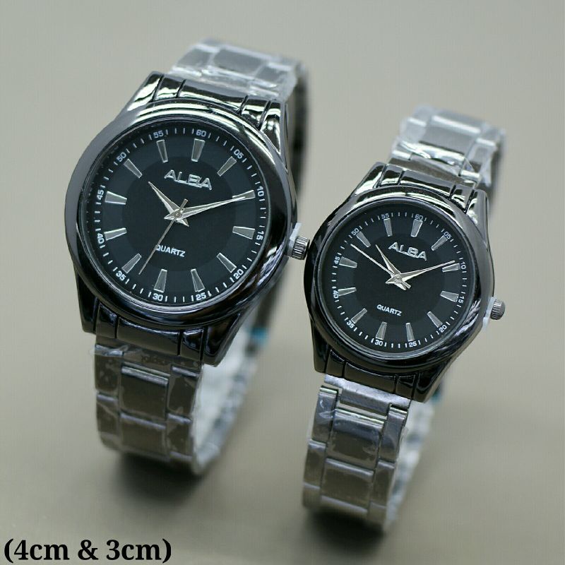 Jam tangan Alba couple rantai stainless steel black