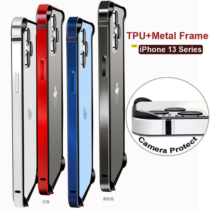 Case Bumper 2 in 1 Bahan Metal Aluminum TPU Shockproof Untuk iPhone 13 12 Pro MAX Mini 12 13