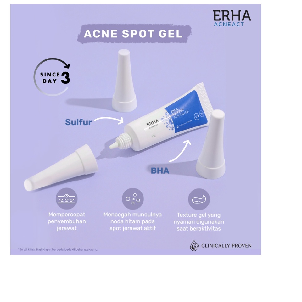 CS- ERHA Acneact BHA &amp; Sulphur Acne Spot Gel 10g - Obat Totol Jerawat