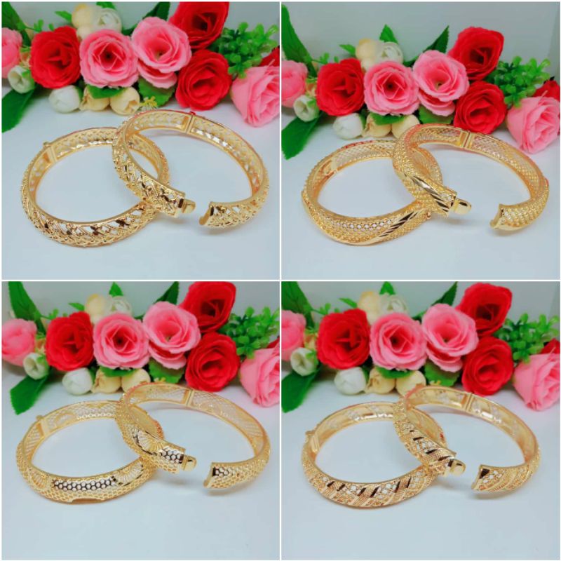 Fourfashion Gelang Bangkok Terlaris Dewasa Murah Perhiasan Set Lapis Emas - HH117