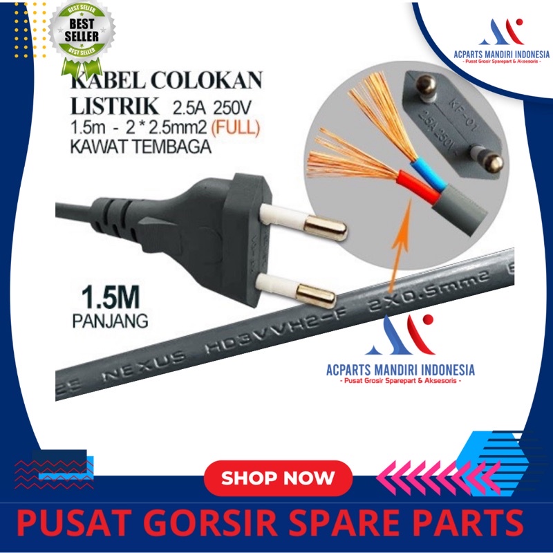 kabel buntung / kabel colokan ac / kabel power / kabel serba guna