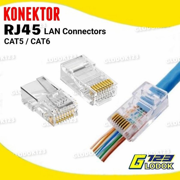 Konekt0r Jek Internet RJ45 8P8C Connector LAN Networking RJ 45 Cat 5 6