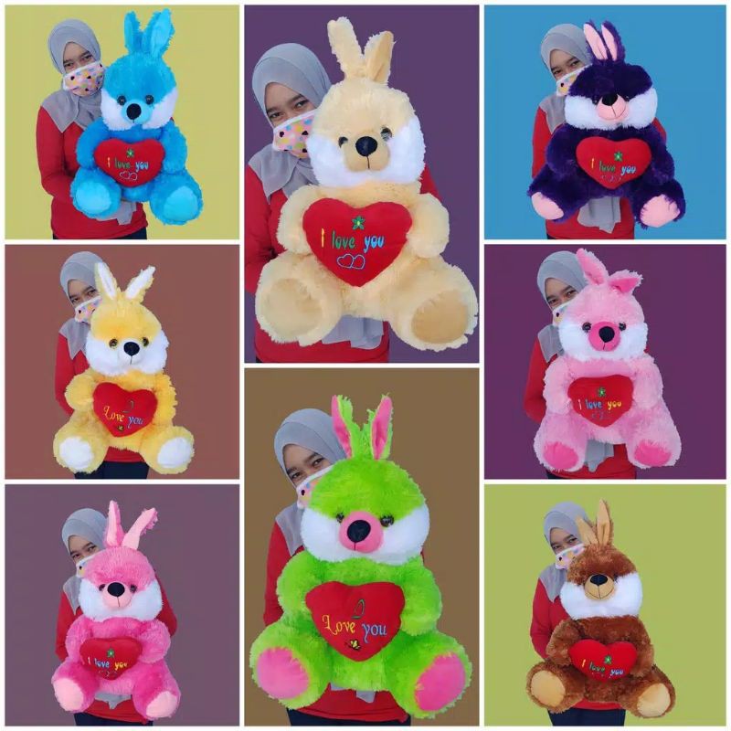 BONEKA KELINCI LOVE 45 CM LUCU / BONEKA RABBIT LOVE TERMURAH TERLARIS / BONEKA LUCU KELINCI MURAH