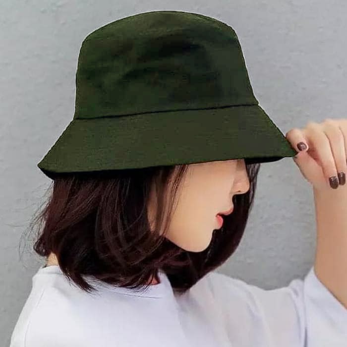 (BISA COD) Topi Bucket Bulak Balik / Bahan Dobel Bisa Bolak-Balik