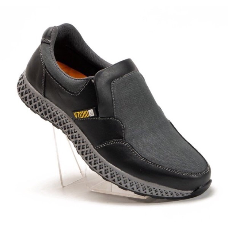 Sepatu Sneakers Pria Kulit Asli Kombinasi Denim Walton Bulls HMDX805
