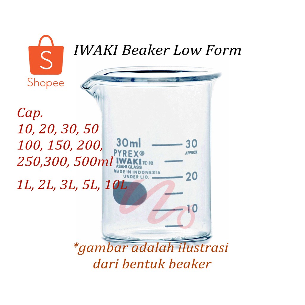 Jual Beaker 1 Liter Iwaki Low Form Gelas Kimia 1000bk1000 Shopee Indonesia 1662