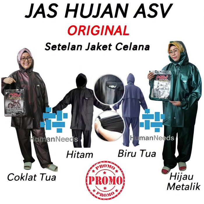 stelan jas hujan IMPOR ASV ORIGINAL/rain coat murah/mantel hujan murah - Navy, L(X2E2) Jas Hujan Set