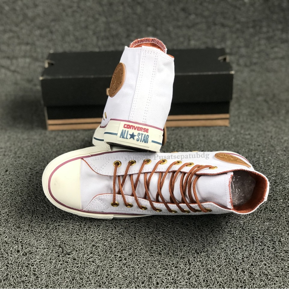 (BAYAR DITEMPAT) Converse Premium Tali Tan High White